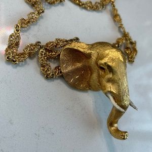 Elephant head necklace gold plated